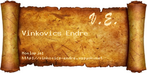 Vinkovics Endre névjegykártya