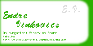 endre vinkovics business card